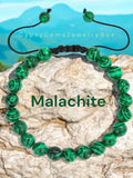 Malachite Braided Macrame Adjustable Sliding Knot Round Smooth (8mm) Natural Gemstone Crystal Energy Bead Bracelet