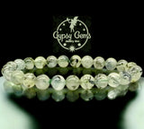 Prehnite Custom Size Round Smooth Stretch (8mm) Natural Gemstone Crystal Energy Bead Bracelet