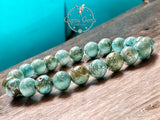 Turquoise - Genuine Natural Blue  Green Copper Vein Turquoise, Custom Size, Round Stretch (8mm) Natural Gemstone Crystal Energy Bead Bracelet