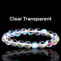 Angel Aura Mystic Mermaid Australian Quartz Crystal•Smooth Transparent Clear•”Celestial Mermaid” - Custom Size•Holographic Crystal Energy Bead Bracelet