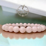 Quartz - Rose Quartz ‘Pink Blush’ Custom Size Round Smooth Stretch (8mm) Natural Gemstone Crystal Energy Bead Bracelet