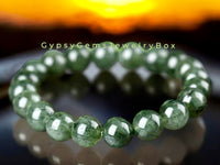 Jade - Nephrite Dark Green Forest Custom Size Round Smooth Stretch (8mm) Natural Gemstone Crystal Energy Bead Bracelet