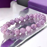 Lepidolite Purple Mica Custom Size Round Smooth Stretch (8mm) Natural Gemstone Crystal Energy Bead Bracelet