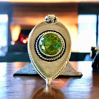 Peridot Natural Gemstone .925 Sterling Silver Locket Poison Ring (Size 7.75)