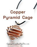 Spiral Cage Crystal & Gemstone Holder In Silver, Copper or Gold Wire Pendant Necklaces