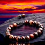 Tiger’s Eye - Red Braided Macrame Adjustable Sliding Knot Round Smooth (8mm) Natural Gemstone Crystal Energy Bead Bracelet