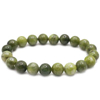 Serpentine - Green Apple Bowenite Serpentine Custom Size Yellow/Lime Faceted Stretch (8mm) Natural Gemstone Crystal Energy Bead Bracelet