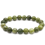 Serpentine - Green Apple Bowenite Serpentine Custom Size Yellow/Lime Faceted Stretch (8mm) Natural Gemstone Crystal Energy Bead Bracelet