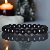 Onyx - Black Onyx Custom Size Round Smooth Stretch (8mm) Natural Gemstone Crystal Energy Bead Bracelet