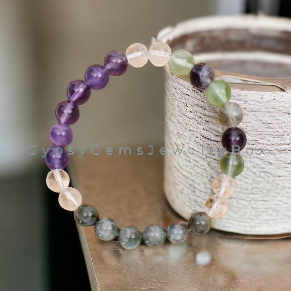 Amethyst Beads, Natural Medium Purple, 8mm Round