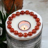 Jasper - Red Custom Size Round Smooth Stretch (10mm Grande) Natural Gemstone Crystal Energy Bead Bracelet
