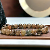 Moonstone - Black Moonstone Custom Size Opalescent Round Smooth Stretch (8mm) Natural Gemstone Crystal Energy Bead Bracelet