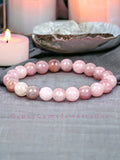 Opal Pink Peruvian Custom Size Round Smooth Stretch (8mm) Natural Gemstone Crystal Energy Bead Bracelet