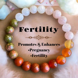 Fertility • Pregnancy Custom Size Round Smooth Stretch (8mm) Natural Gemstone Crystal Energy Bead Bracelet