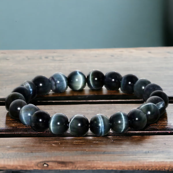 Cat's Eye (Chrysoberyl) Black Custom Size Round Smooth Stretch