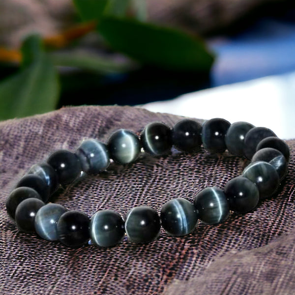Labradorite Cats Eye Stretch Bracelet – Healing Crystal Adjustable Wrap – 7mm Natural Stone