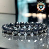 Sapphire Kashmir Blue Round Smooth Stretch (10mm) Natural Gemstone Crystal Energy Bead Bracelet
