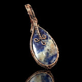 Lapis Lazuli Copper Wire Wrapped Weave Pendant Necklace