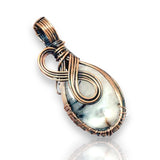 Dendritic Opal Copper Wire Weave Wrapped Pendant Necklace