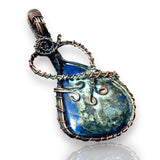 Lapis Lazuli Copper Wire Wrapped Weave Pendant Necklace