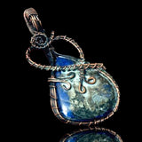 Lapis Lazuli Copper Wire Wrapped Weave Pendant Necklace