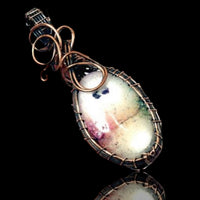 Solar Quartz Copper Wire Wrapped Weave Pendant Necklace