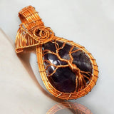 Amethyst • Tree of Life • Copper Wire Wrapped Weave Pendant Necklace