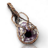 Amethyst •Chevron Dream Amethyst • Copper Wire Wrapped Weave Pendant Necklace