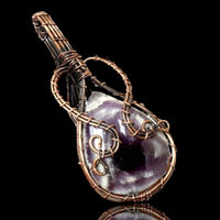 Amethyst •Chevron Dream Amethyst • Copper Wire Wrapped Weave Pendant Necklace