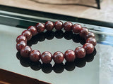 GARNET Red Almandine Custom Size Round Smooth Stretch (10mm) Natural Gemstone Crystal Energy Bead Bracelet
