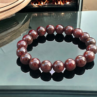 GARNET Red Almandine Custom Size Round Smooth Stretch (10mm) Natural Gemstone Crystal Energy Bead Bracelet