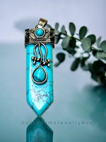 Sword Shaped Natural Crystal Gemstone Pendant Necklace