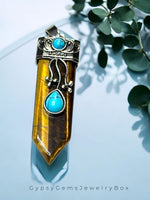 Sword Shaped Natural Crystal Gemstone Pendant Necklace