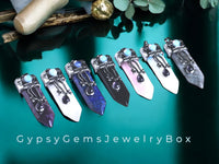 Sword Shaped Natural Crystal Gemstone Pendant Necklace