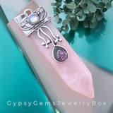 Sword Shaped Natural Crystal Gemstone Pendant Necklace