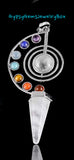 7 Chakra + Quartz Crystal Reiki Energy Healing Large Geometric Sun Moon Dowsing Pendulum