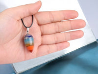 Natural 7 Chakra Energy Healing Dowsing Cone Crystal Pendulum