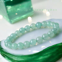 Aventurine AA+ Brook Green•Custom Size•Round Smooth Stretch (8mm) Natural Gemstone Crystal Energy Bead Bracelet