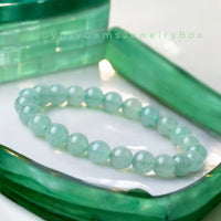 Aventurine AA+ Brook Green•Custom Size•Round Smooth Stretch (8mm) Natural Gemstone Crystal Energy Bead Bracelet