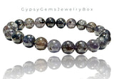 Iolite Blue Water Sapphire Cordierite Dichroite AAA+ Round Smooth Stretch (8mm) Natural Gemstone Crystal Energy Bead Bracelet