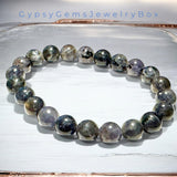 Iolite Blue Water Sapphire Cordierite Dichroite AAA+ Round Smooth Stretch (8mm) Natural Gemstone Crystal Energy Bead Bracelet