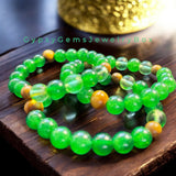 Jade Imperial Green Nephrite• Moldavite Green Sea Glass•Palo Santo Wood•Custom Size•10mm Grande Large•Natural Gemstone Energy Bead Bracelet•Limited Series