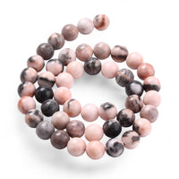 Jasper - Pink Zebra Jasper Custom Size Round Smooth Stretch (8mm) Natural Gemstone Crystal Energy Bead Bracelet