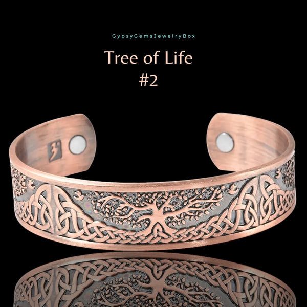 Magnetic Bio Viking Celtic Copper Magnetic Therapy Bracelet Cuff