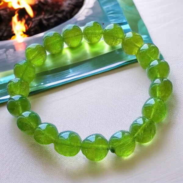 Green Gemstone Natural Peridot Stone Bracelet, For Healing, Size: 8mm at Rs  270/piece in Khambhat