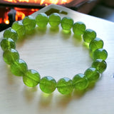 Peridot Olivine Green Custom Size Round Smooth Stretch (10mm) Natural Gemstone Crystal Energy Bead Bracelet