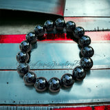 Tourmaline - Black Custom Size Smooth Round Stretch (10mm Grande) Natural Gemstone Crystal Energy Bead Bracelet
