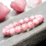 Quartz - Rose Pink Madagascar Custom Size Smooth Round Stretch (10mm Grande) Natural Gemstone Crystal Energy Bead Bracelet