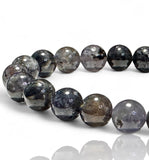 Iolite Blue Water Sapphire Cordierite Dichroite AA+ Round Smooth Stretch (8mm) Natural Gemstone Crystal Energy Bead Bracelet