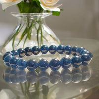 Sapphire Deep Blue Round Smooth Stretch (8mm) Natural Gemstone Crystal Energy Bead Bracelet